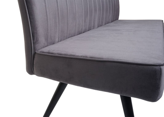 Cosmo Casa - Bank - Gestoffeerd - Textiel & Metaal - Donkergrijs - 160 cm