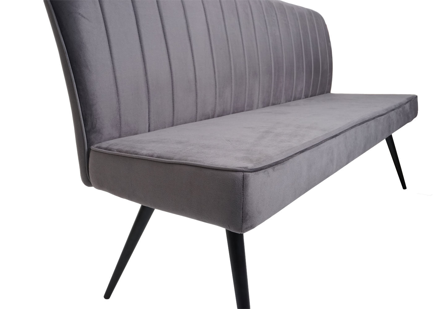 Cosmo Casa - Bank - Gestoffeerd - Textiel & Metaal - Donkergrijs - 160 cm