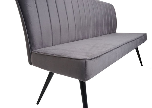 Cosmo Casa - Bank - Gestoffeerd - Textiel & Metaal - Donkergrijs - 160 cm