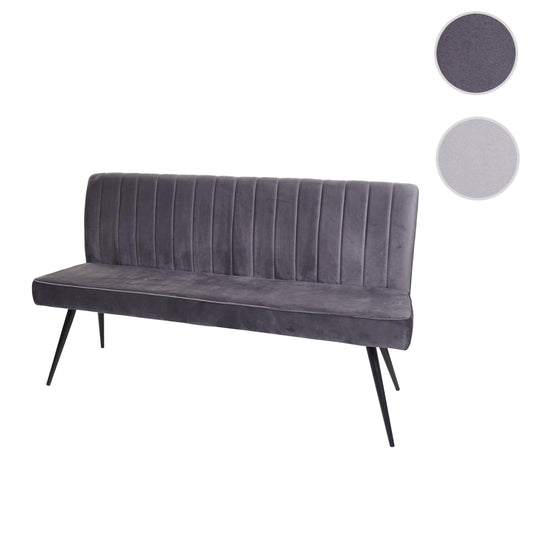 Cosmo Casa - Bank - Gestoffeerd - Textiel & Metaal - Donkergrijs - 160 cm