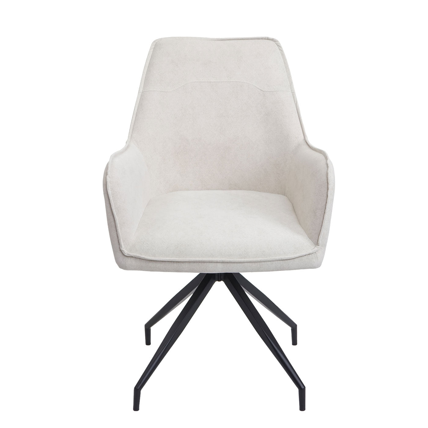 Cosmo Casa - Eetkamerstoel - Gestoffeerd - Metaal & Textiel - Crème-Beige