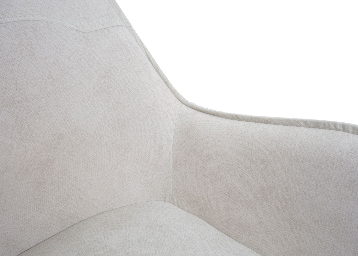 Cosmo Casa - Eetkamerstoel - Gestoffeerd - Metaal & Textiel - Crème-Beige