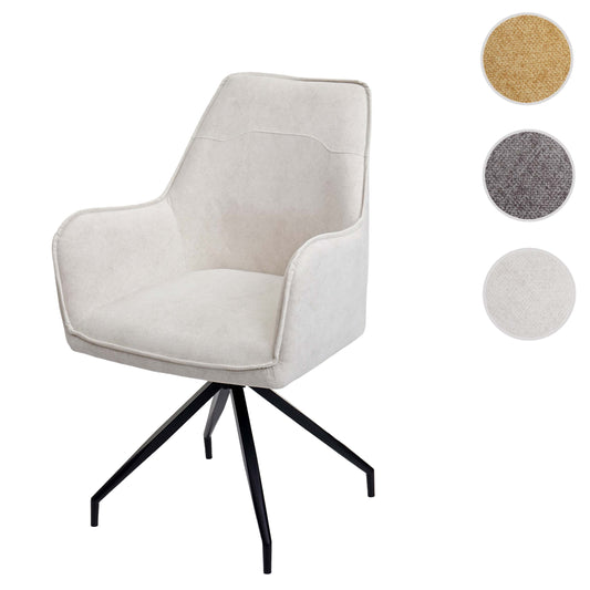 Cosmo Casa - Eetkamerstoel - Gestoffeerd - Metaal & Textiel - Crème-Beige