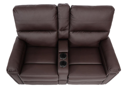 Cosmo Casa - 2-zits Bioscoopstoel - Relax - Kunstleer - Bruin