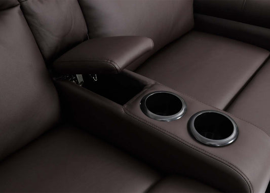 Cosmo Casa - 2-zits Bioscoopstoel - Relax - Kunstleer - Bruin