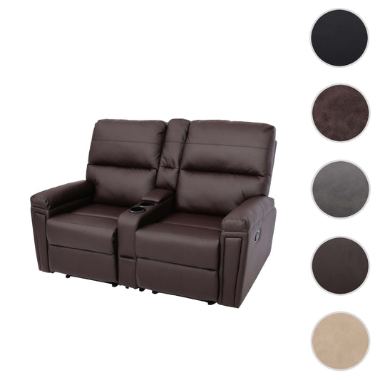 Cosmo Casa - 2-zits Bioscoopstoel - Relax - Kunstleer - Bruin