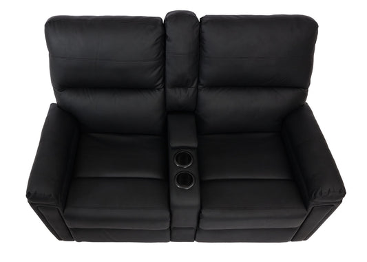 Cosmo Casa - 2-zits Bioscoopstoel - Relax - Kunstleer - Zwart