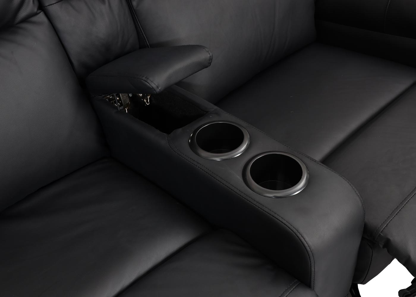 Cosmo Casa - 2-zits Bioscoopstoel - Relax - Kunstleer - Zwart