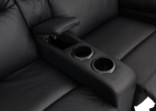 Cosmo Casa - 2-zits Bioscoopstoel - Relax - Kunstleer - Zwart