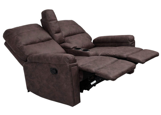 Cosmo Casa - 2-zits Bioscoopstoel - Relax - Textiel - Bruin