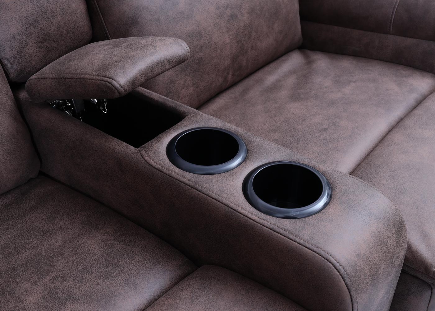 Cosmo Casa - 2-zits Bioscoopstoel - Relax - Textiel - Bruin