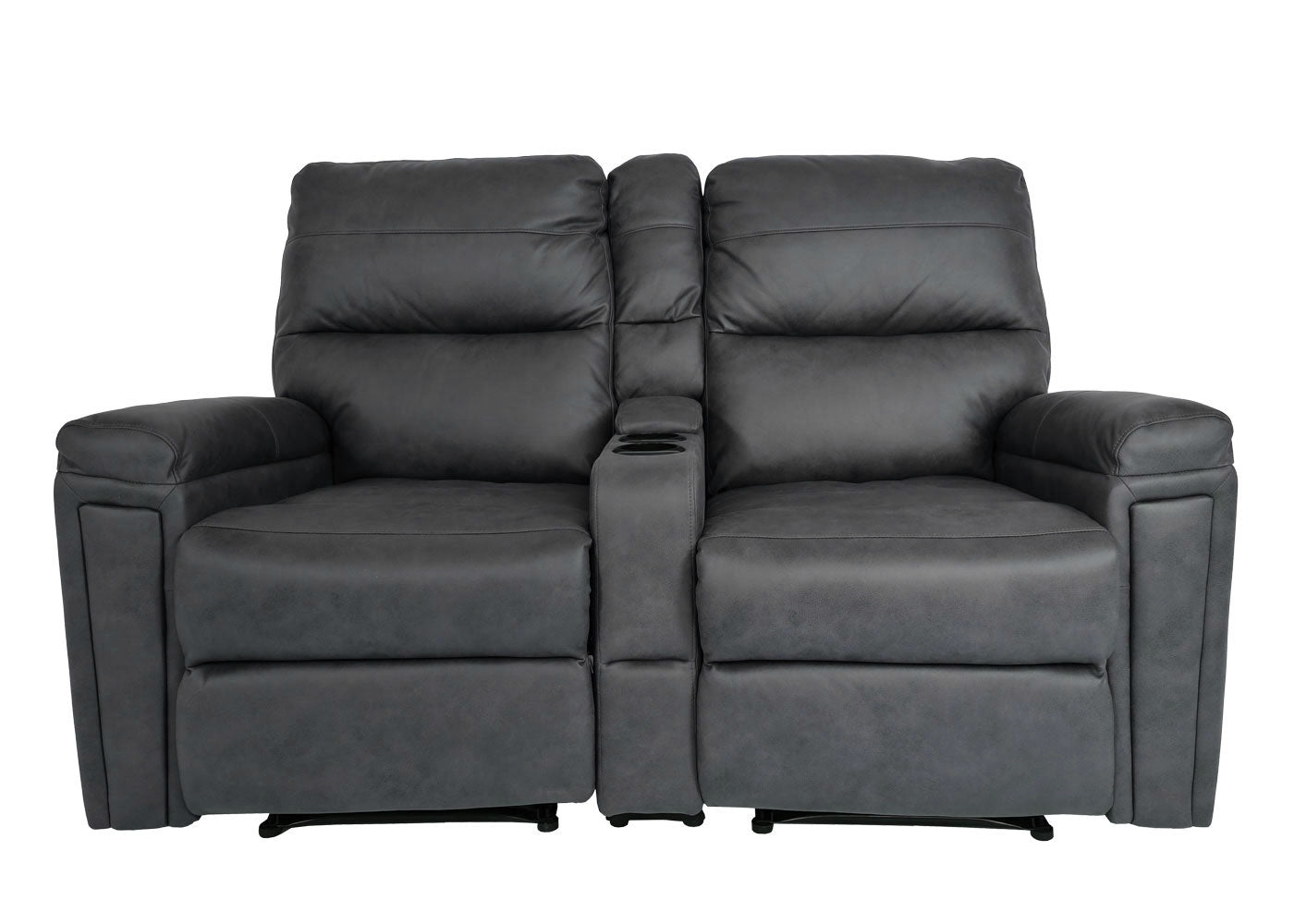 Cosmo Casa - 2-zits Bioscoopstoel - Relax - Textiel - Donkergrijs