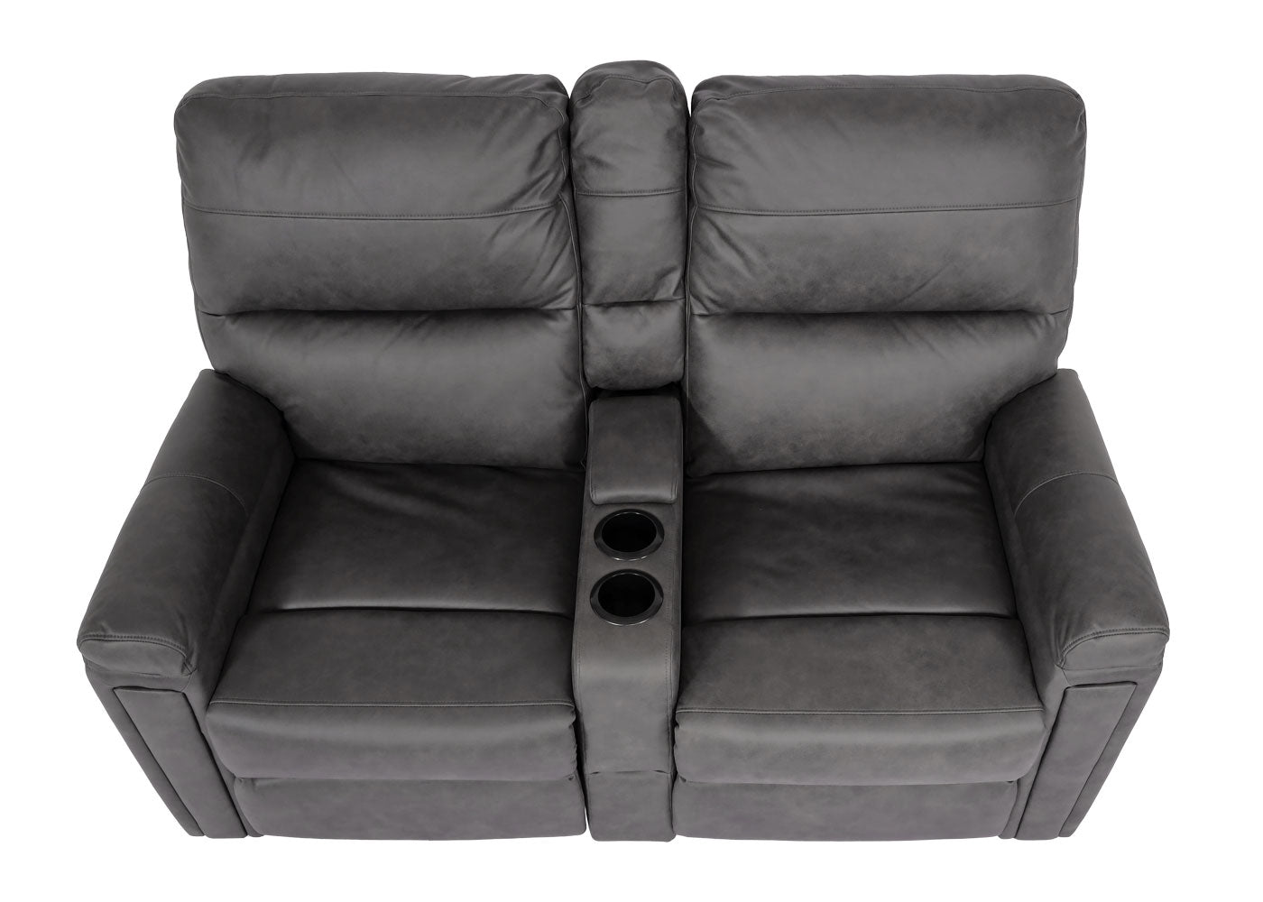 Cosmo Casa - 2-zits Bioscoopstoel - Relax - Textiel - Donkergrijs