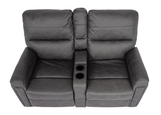 Cosmo Casa - 2-zits Bioscoopstoel - Relax - Textiel - Donkergrijs