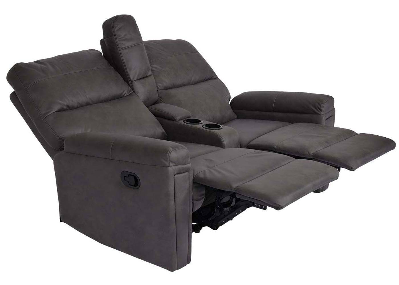 Cosmo Casa - 2-zits Bioscoopstoel - Relax - Textiel - Donkergrijs