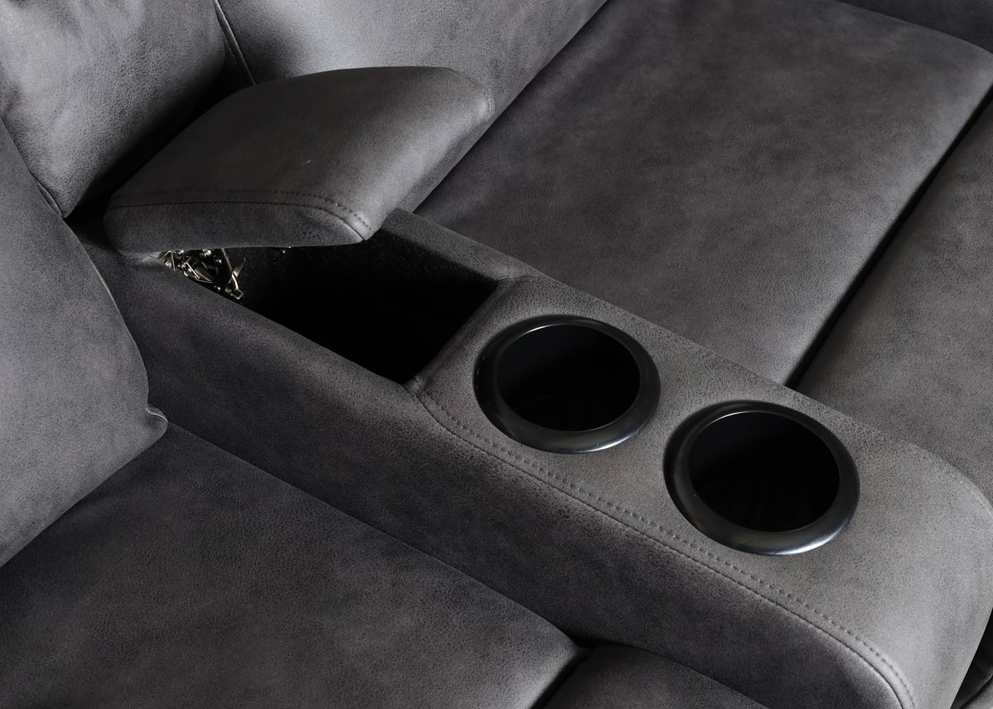 Cosmo Casa - 2-zits Bioscoopstoel - Relax - Textiel - Donkergrijs