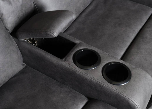 Cosmo Casa - 2-zits Bioscoopstoel - Relax - Textiel - Donkergrijs