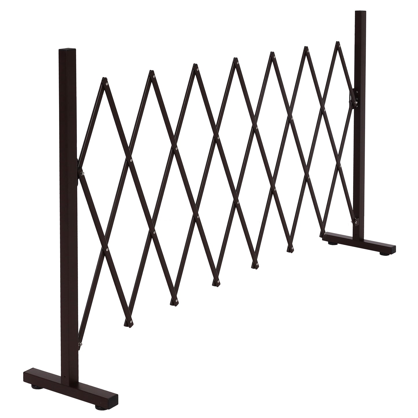 Cosmo Casa - Sperrooster - Uitschuifbaar draaibaar schaarrooster beschermrooster hekwerk - Staal - Bruin - 103×31–200×31 cm