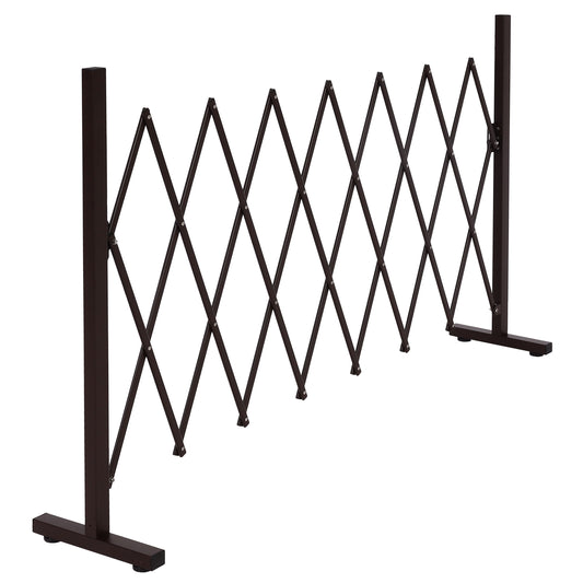 Cosmo Casa - Sperrooster - Uitschuifbaar draaibaar schaarrooster beschermrooster hekwerk - Staal - Bruin - 103×31–200×31 cm