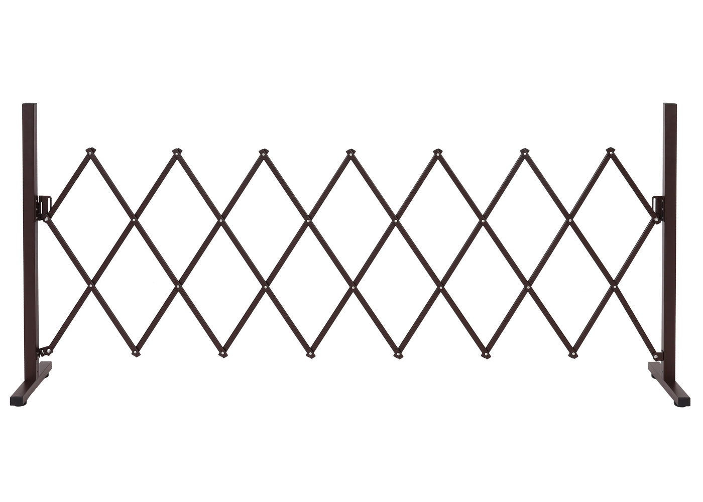 Cosmo Casa - Sperrooster - Uitschuifbaar draaibaar schaarrooster beschermrooster hekwerk - Staal - Bruin - 103×31–200×31 cm