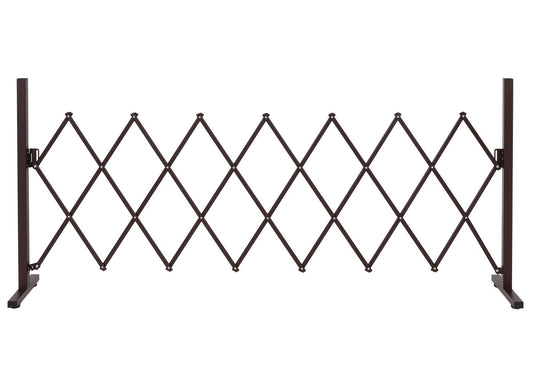 Cosmo Casa - Sperrooster - Uitschuifbaar draaibaar schaarrooster beschermrooster hekwerk - Staal - Bruin - 103×31–200×31 cm