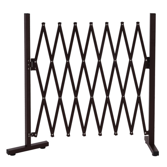 Cosmo Casa - Sperrooster - Uitschuifbaar draaibaar schaarrooster beschermrooster hekwerk - Staal - Bruin - 103×31–200×31 cm