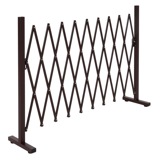 Cosmo Casa - Sperrooster - Uitschuifbaar draaibaar schaarrooster beschermrooster hekwerk - Staal - Bruin - 103×36–265×31 cm