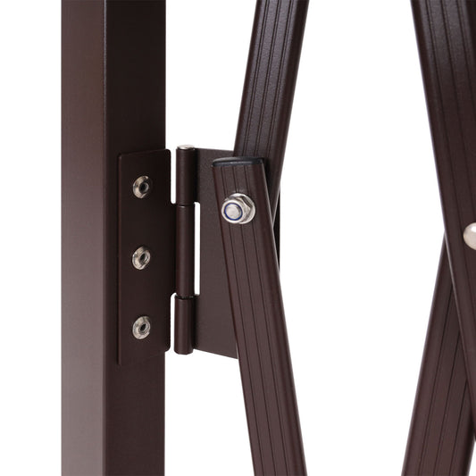 Cosmo Casa - Sperrooster - Uitschuifbaar draaibaar schaarrooster beschermrooster hekwerk - Staal - Bruin - 103×36–265×31 cm