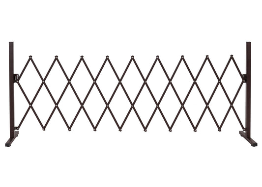 Cosmo Casa - Sperrooster - Uitschuifbaar draaibaar schaarrooster beschermrooster hekwerk - Staal - Bruin - 103×36–265×31 cm