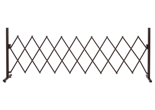 Cosmo Casa - Sperrooster - Uitschuifbaar draaibaar schaarrooster beschermrooster hekwerk - Staal - Bruin - 103×36–265×31 cm