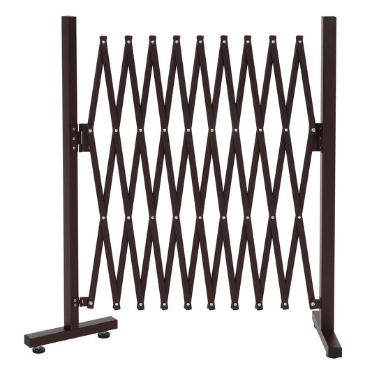 Cosmo Casa - Sperrooster - Uitschuifbaar draaibaar schaarrooster beschermrooster hekwerk - Staal - Bruin - 103×36–265×31 cm