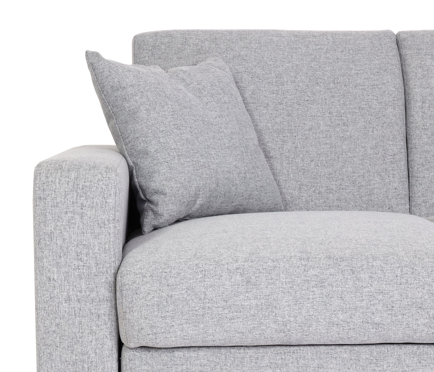 Cosmo Casa - Bank met Poef - Slaapfunctie - Textiel - Lichtgrijs - 217×145 cm