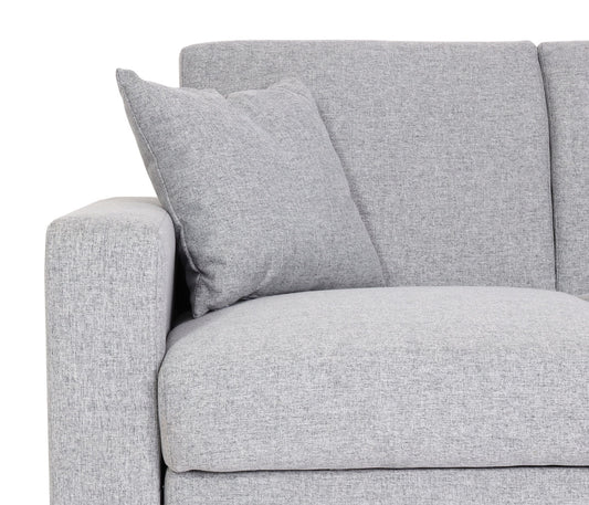 Cosmo Casa - Bank met Poef - Slaapfunctie - Textiel - Lichtgrijs - 217×145 cm