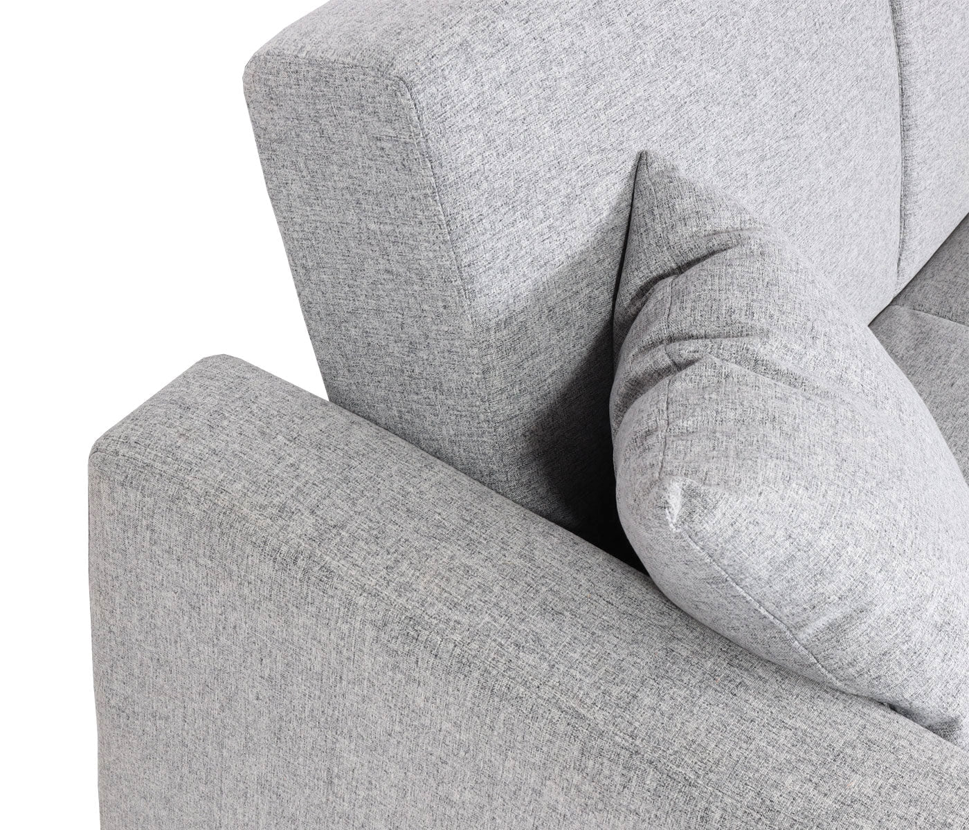 Cosmo Casa - Bank met Poef - Slaapfunctie - Textiel - Lichtgrijs - 217×145 cm