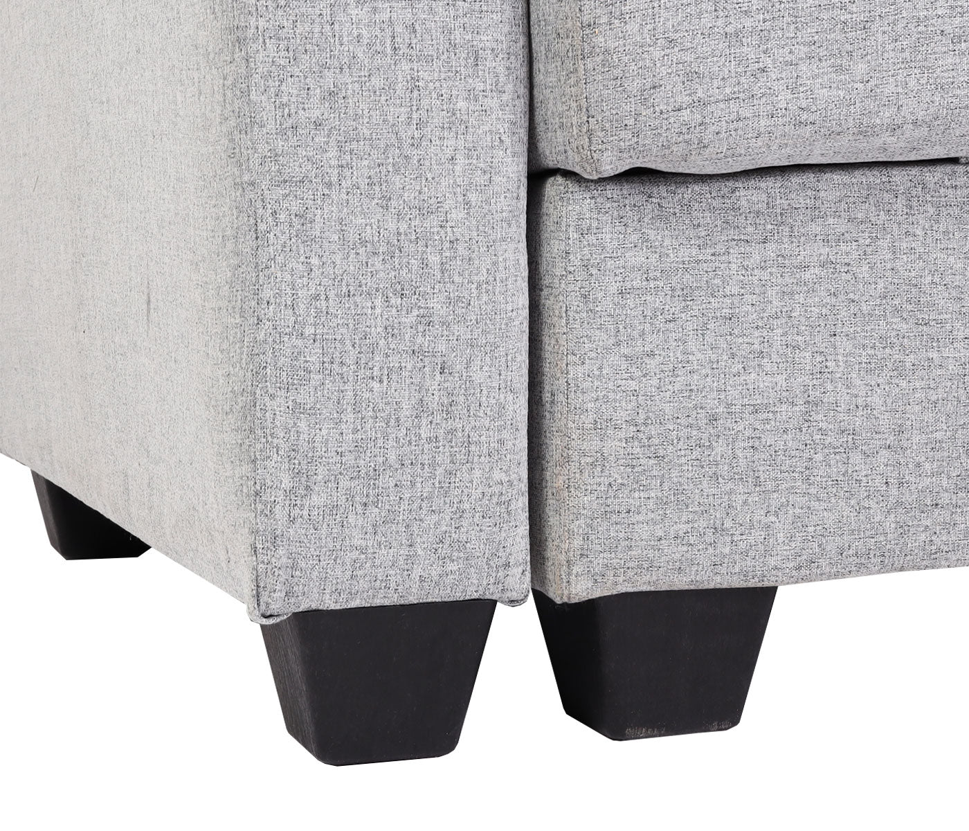 Cosmo Casa - Bank met Poef - Slaapfunctie - Textiel - Lichtgrijs - 217×145 cm