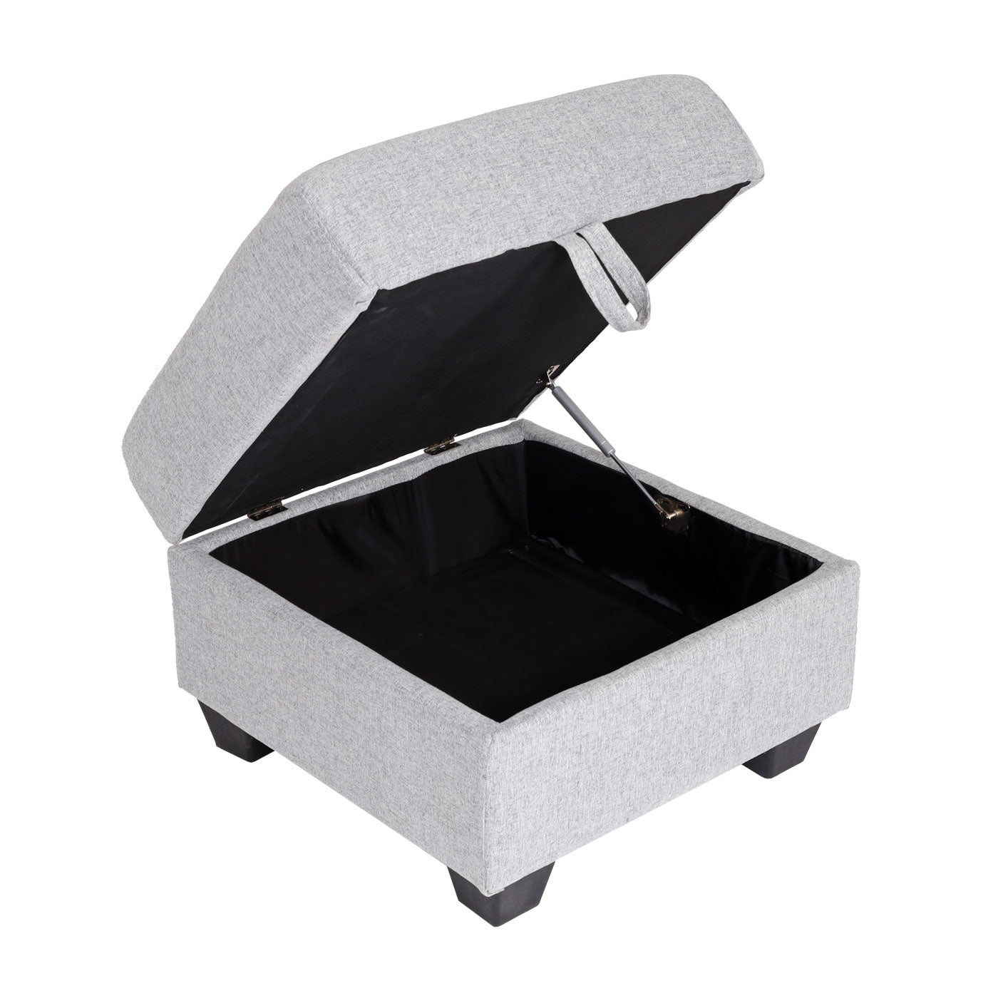 Cosmo Casa - Bank met Poef - Slaapfunctie - Textiel - Lichtgrijs - 217×145 cm