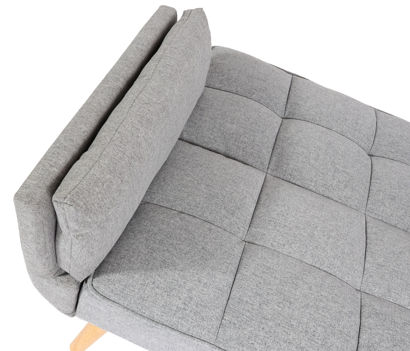 Cosmo Casa - Slaapbank met Hocker - Slaapfunctie - Textiel - Lichtgrijs - 218×175 cm