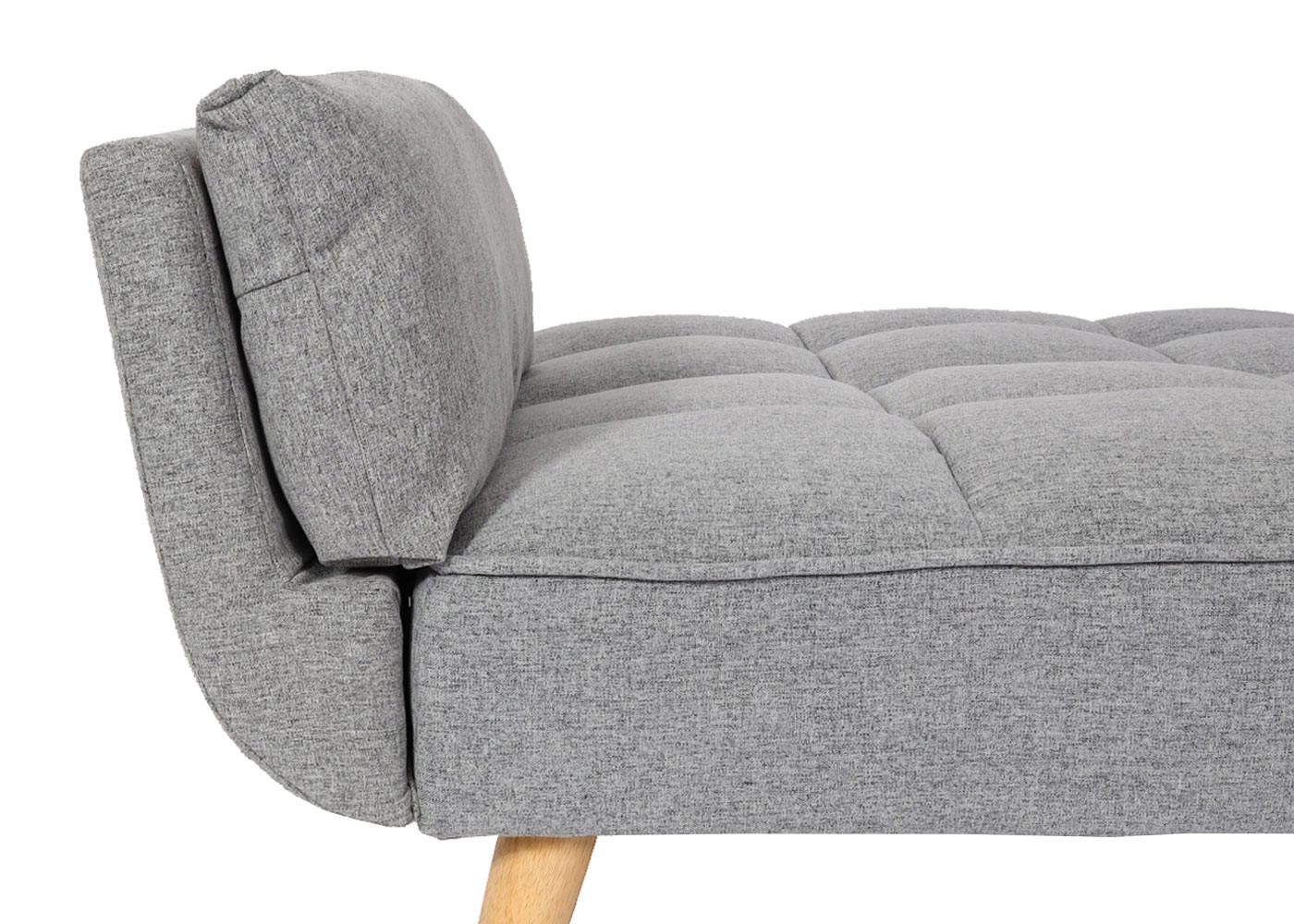 Cosmo Casa - Slaapbank met Hocker - Slaapfunctie - Textiel - Lichtgrijs - 218×175 cm