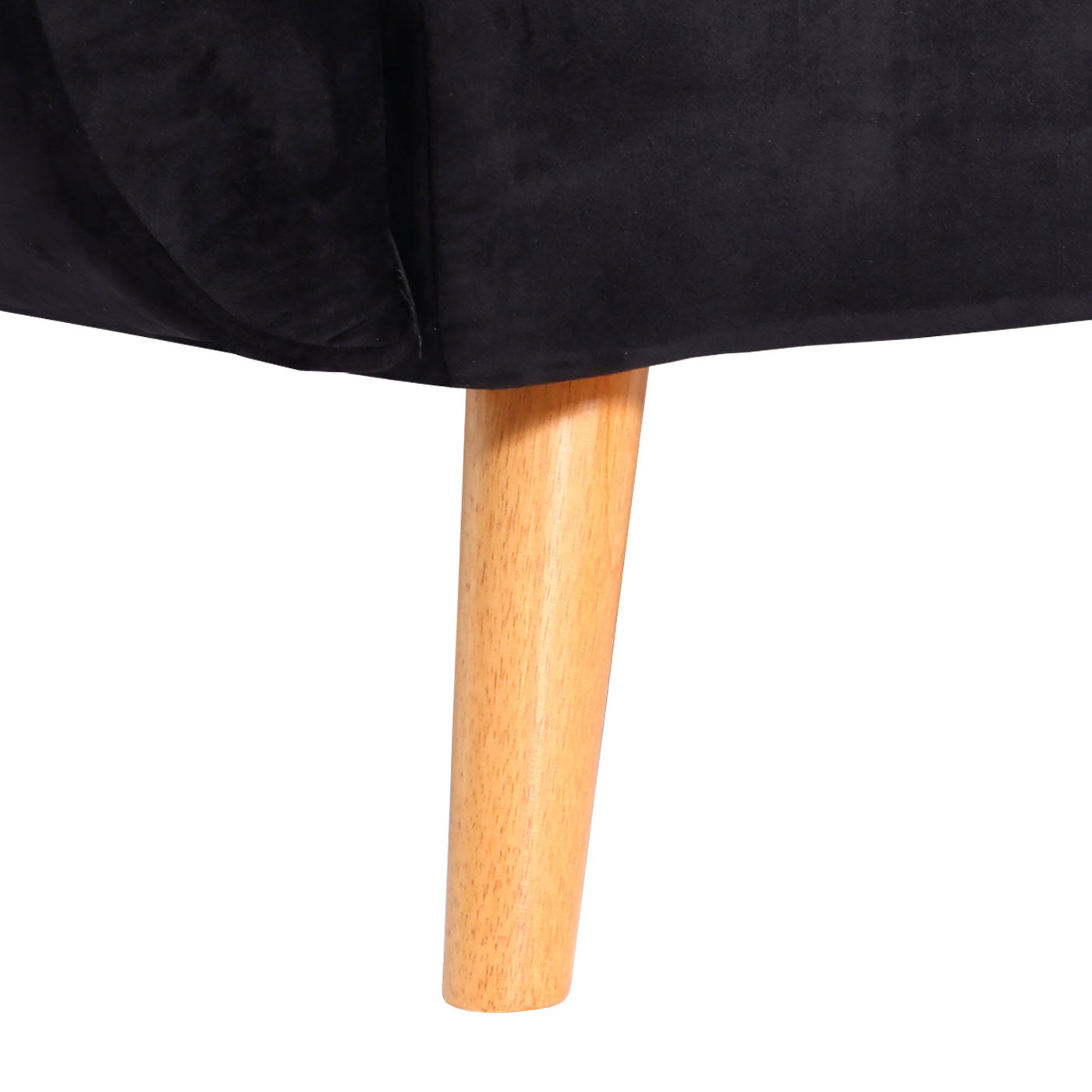 Cosmo Casa - Slaapbank met Hocker - Slaapfunctie - Fluweel - Zwart - 218×175 cm