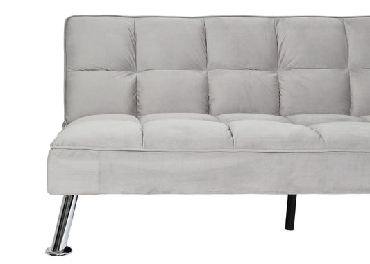 Cosmo Casa - Bank - Slaapfunctie - Fluweel - Grijs - 181×107 cm