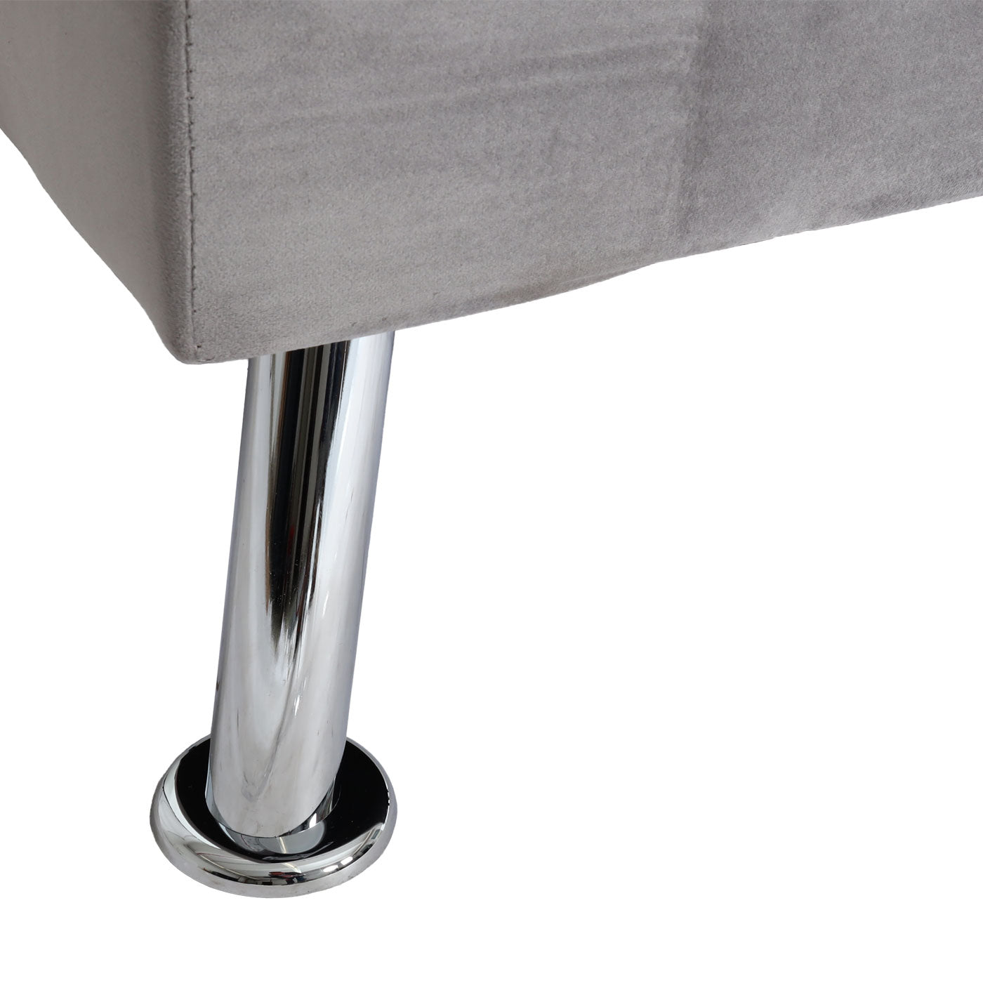 Cosmo Casa - Bank - Slaapfunctie - Fluweel - Grijs - 181×107 cm