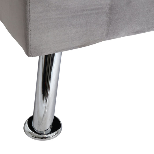 Cosmo Casa - Bank - Slaapfunctie - Fluweel - Grijs - 181×107 cm