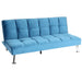 Cosmo Casa - Bank - Slaapfunctie - Fluweel - Blauw - 181×107 cm