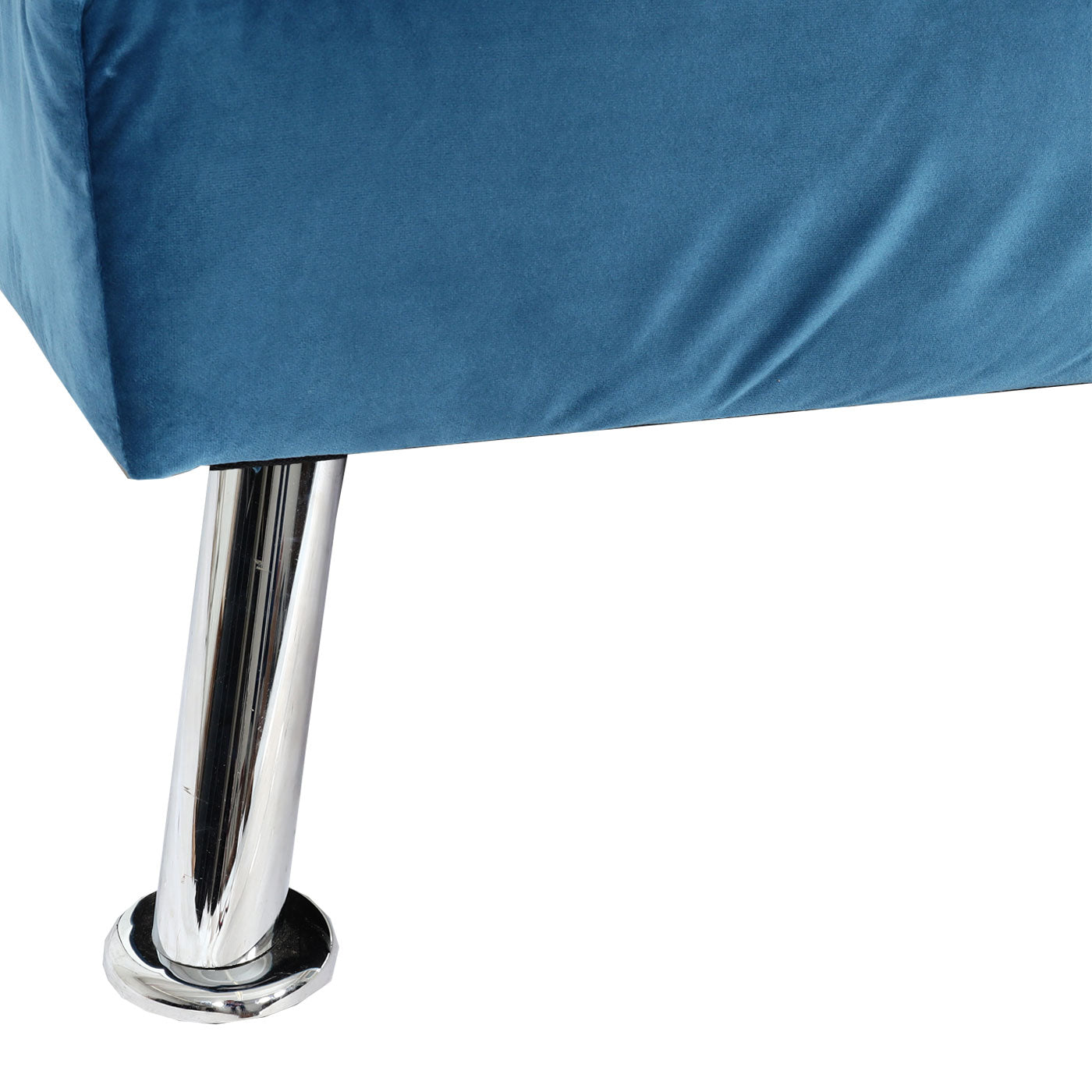 Cosmo Casa - Bank - Slaapfunctie - Fluweel - Blauw - 181×107 cm