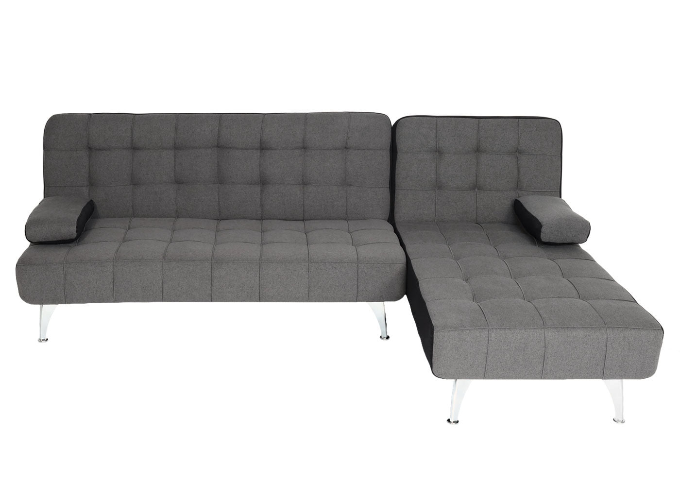 Cosmo Casa - Slaapbank - Slaapfunctie - Textiel - Donkergrijs-Zwart - 236 cm