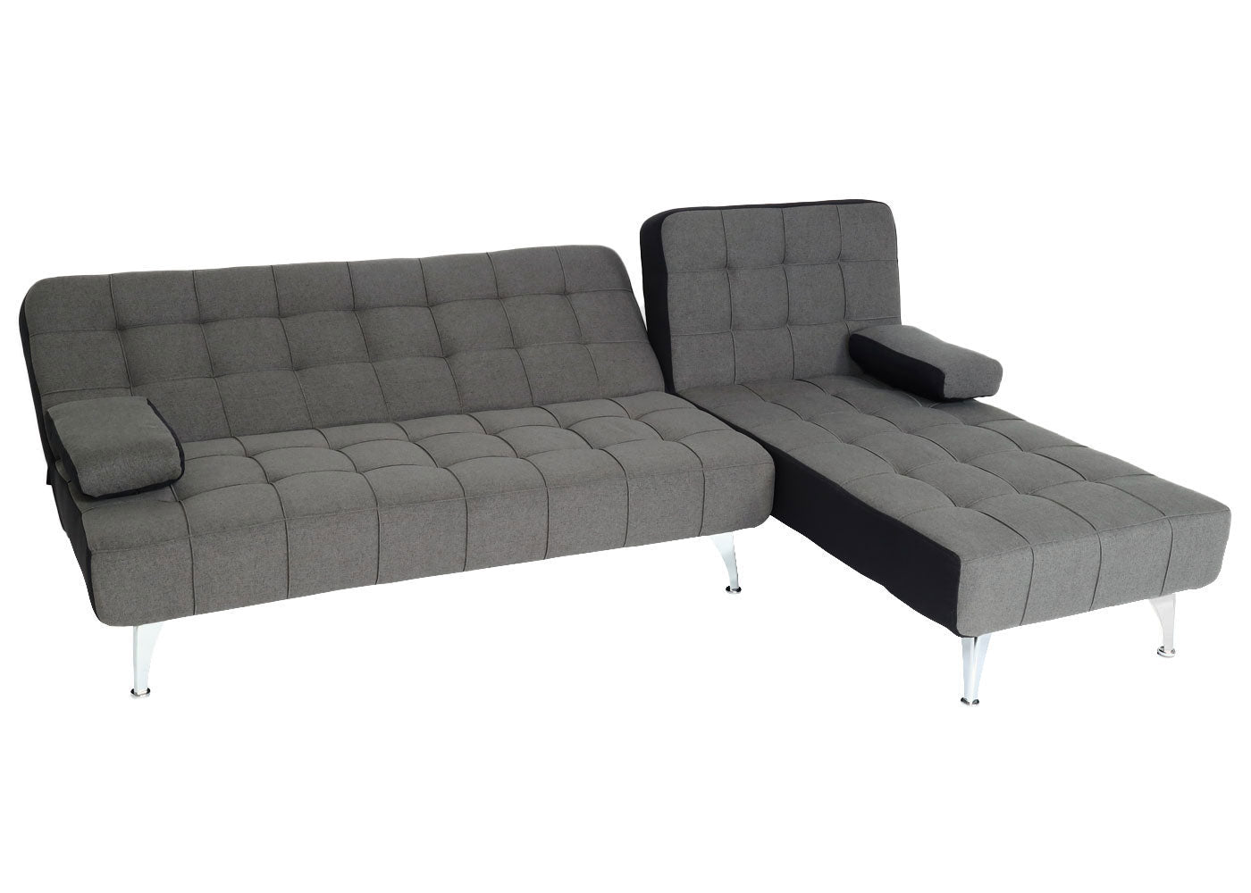 Cosmo Casa - Slaapbank - Slaapfunctie - Textiel - Donkergrijs-Zwart - 236 cm