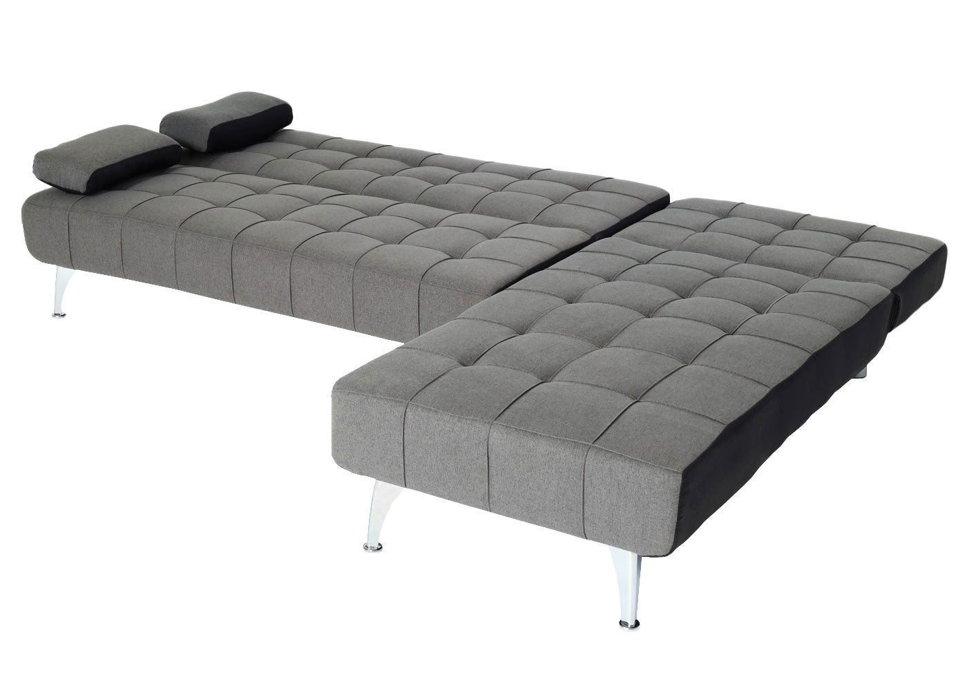 Cosmo Casa - Slaapbank - Slaapfunctie - Textiel - Donkergrijs-Zwart - 236 cm