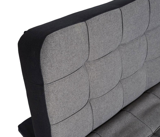 Cosmo Casa - Slaapbank - Slaapfunctie - Textiel - Donkergrijs-Zwart - 236 cm