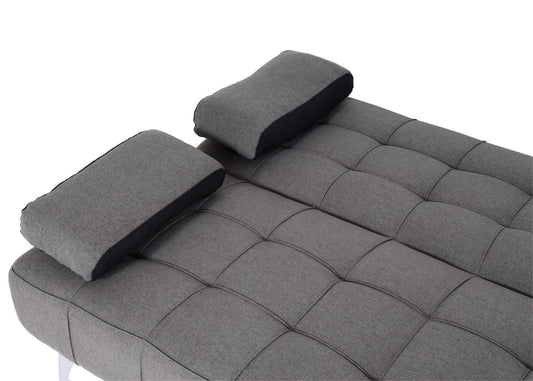 Cosmo Casa - Slaapbank - Slaapfunctie - Textiel - Donkergrijs-Zwart - 236 cm