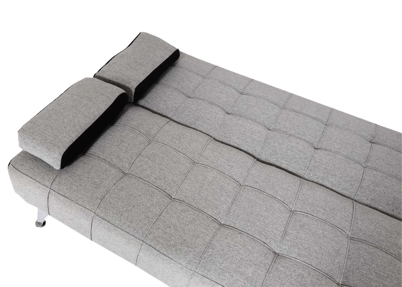 Cosmo Casa - Slaapbank - Slaapfunctie - Textiel - Lichtgrijs-Zwart - 236 cm